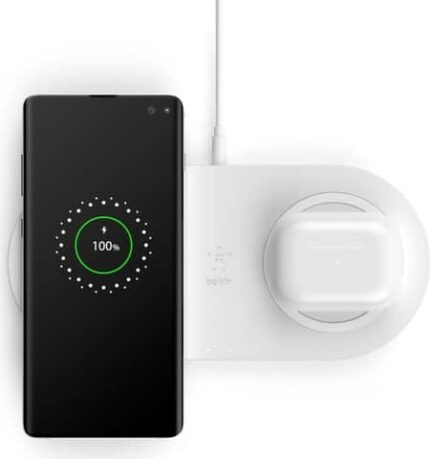 משטח טעינה אלחוטית כפול Belkin 15W בלקין BOSTCHARGE לבן