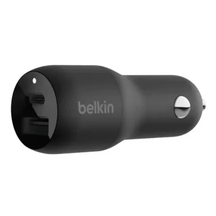 המטען המהיר לרכב עם 2 יציאות USB-C Belkin 32W Dual